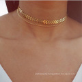 Temperament fashion fishbone chain, new sequined short necklace